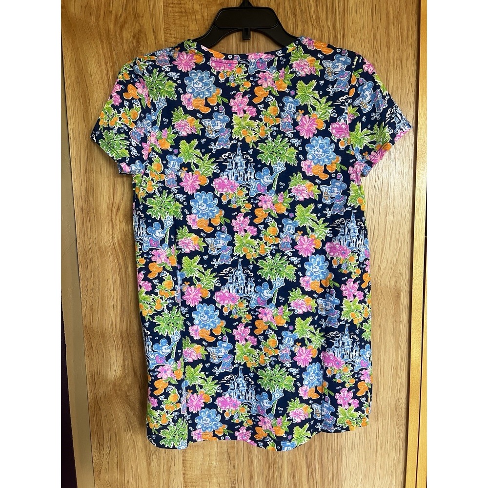 Lilly Pulitzer Disney Etta V Neck T-Shirt Navy Size XS NWT - Picture 3 of 3